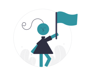 Woman with flag illustration