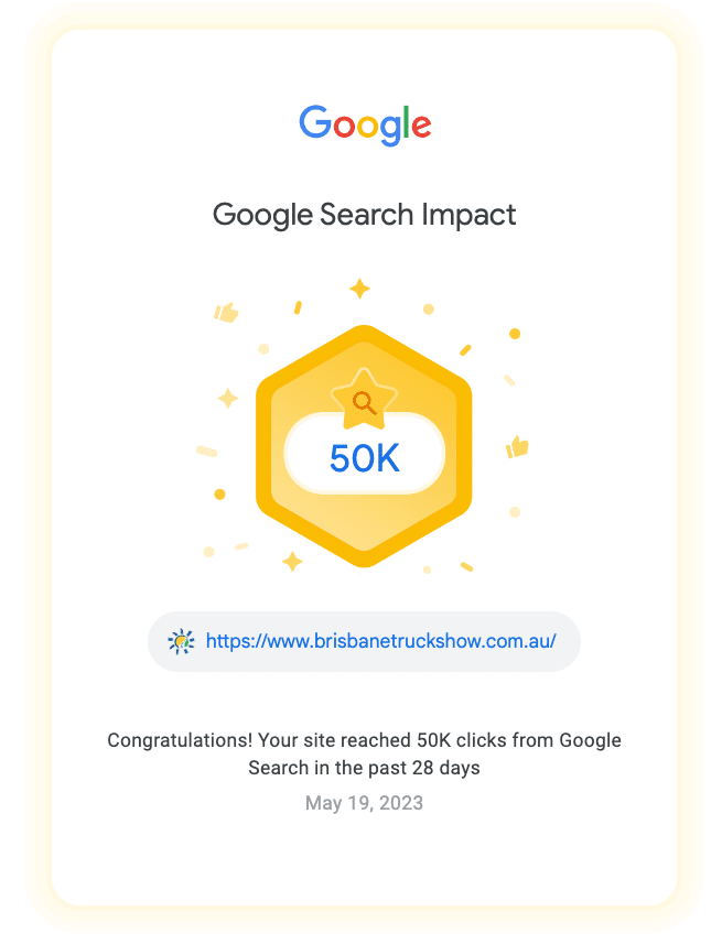 Google Search Impact 50k clicks